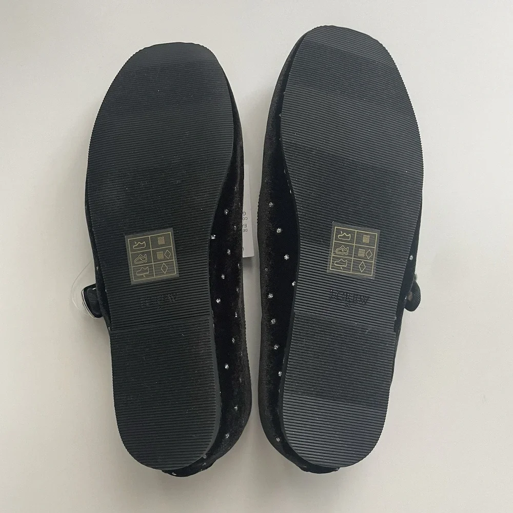 J. Crew Factory Crewcuts Girls' Glitter Dot‎ Velvet Mary Jane Flats K3 Occasion